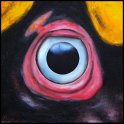 Augenblick eines Doppehornvogels Acryl auf Leinwand;
30 x 30 cm